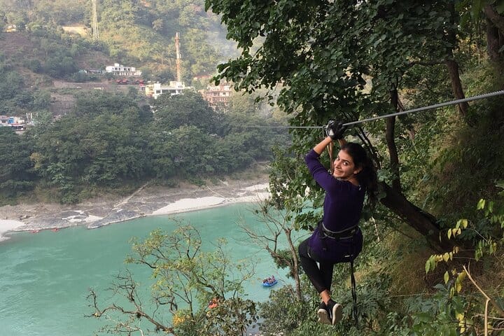 Zip-lining over the river